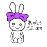 ribbon rabbit (purple) sticker #13827602