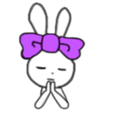ribbon rabbit (purple) sticker #13827603