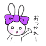 ribbon rabbit (purple) sticker #13827604