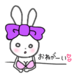 ribbon rabbit (purple) sticker #13827607