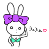 ribbon rabbit (purple) sticker #13827608