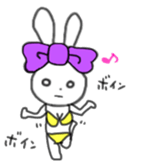 ribbon rabbit (purple) sticker #13827609