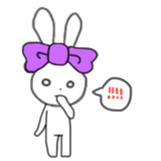 ribbon rabbit (purple) sticker #13827610
