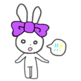 ribbon rabbit (purple) sticker #13827612