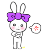 ribbon rabbit (purple) sticker #13827613
