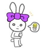 ribbon rabbit (purple) sticker #13827614