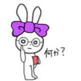 ribbon rabbit (purple) sticker #13827615