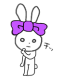 ribbon rabbit (purple) sticker #13827616