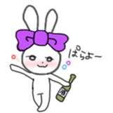 ribbon rabbit (purple) sticker #13827617