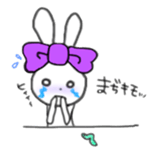 ribbon rabbit (purple) sticker #13827620