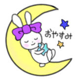 ribbon rabbit (purple) sticker #13827622