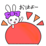 ribbon rabbit (purple) sticker #13827623