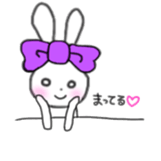 ribbon rabbit (purple) sticker #13827624