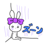 ribbon rabbit (purple) sticker #13827627
