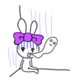 ribbon rabbit (purple) sticker #13827628