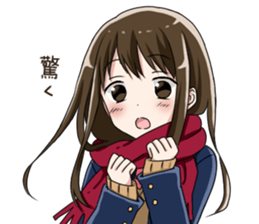 Gagging muffler school girls sticker #13829158