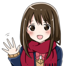 Gagging muffler school girls sticker #13829160