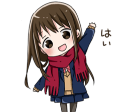 Gagging muffler school girls sticker #13829161