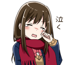 Gagging muffler school girls sticker #13829163