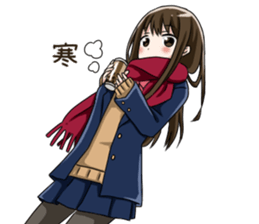 Gagging muffler school girls sticker #13829164