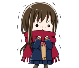 Gagging muffler school girls sticker #13829165