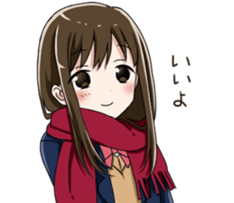 Gagging muffler school girls sticker #13829167