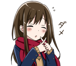 Gagging muffler school girls sticker #13829168