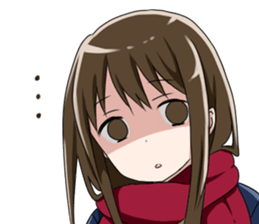 Gagging muffler school girls sticker #13829172