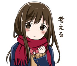 Gagging muffler school girls sticker #13829175