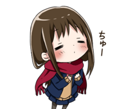 Gagging muffler school girls sticker #13829177