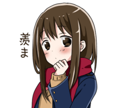 Gagging muffler school girls sticker #13829178