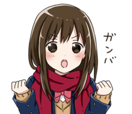 Gagging muffler school girls sticker #13829179