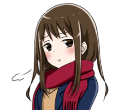 Gagging muffler school girls sticker #13829180