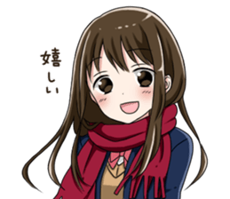 Gagging muffler school girls sticker #13829182