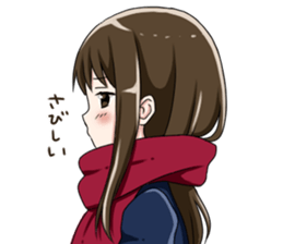 Gagging muffler school girls sticker #13829183