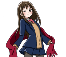 Gagging muffler school girls sticker #13829184