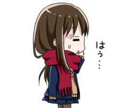 Gagging muffler school girls sticker #13829185