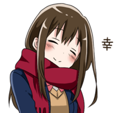 Gagging muffler school girls sticker #13829186