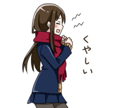 Gagging muffler school girls sticker #13829188