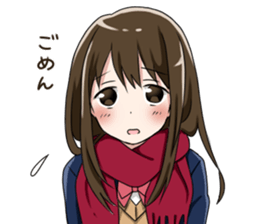 Gagging muffler school girls sticker #13829191