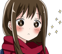 Gagging muffler school girls sticker #13829195