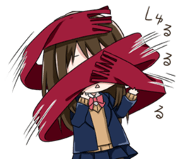 Gagging muffler school girls sticker #13829196