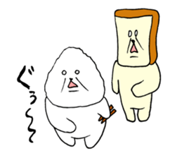 Rice balls and bread 3 sticker #13831676