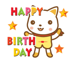 ninja cat haku04 moving!happy birthday sticker #13834067