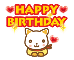 ninja cat haku04 moving!happy birthday sticker #13834070