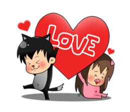 Puppy & Piggy Love Story sticker #13835679
