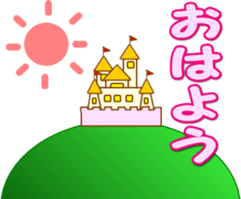 Small princess in a fairy tale country sticker #13836114