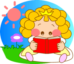 Small princess in a fairy tale country sticker #13836119