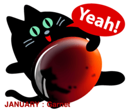 Black cat and Birthstone sticker #13838031