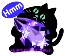 Black cat and Birthstone sticker #13838032